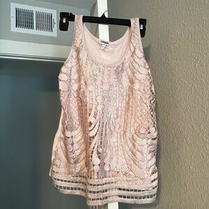 Express Pink Lace Tank Top